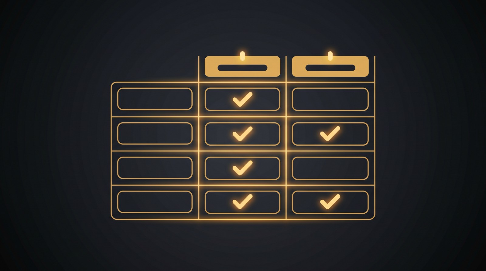 AI product mockup comparison grid with features