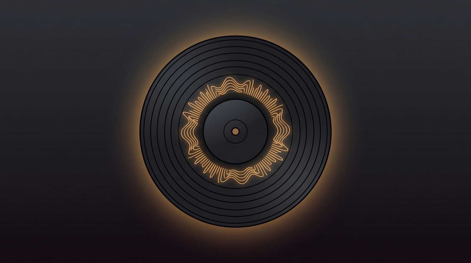 Music vinyl record and audio wave illustration