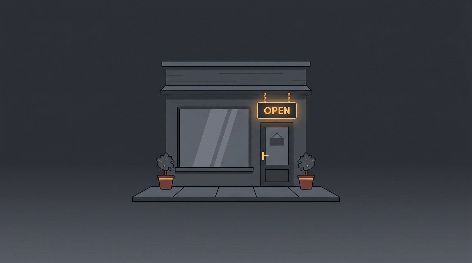 Small business merch storefront illustration