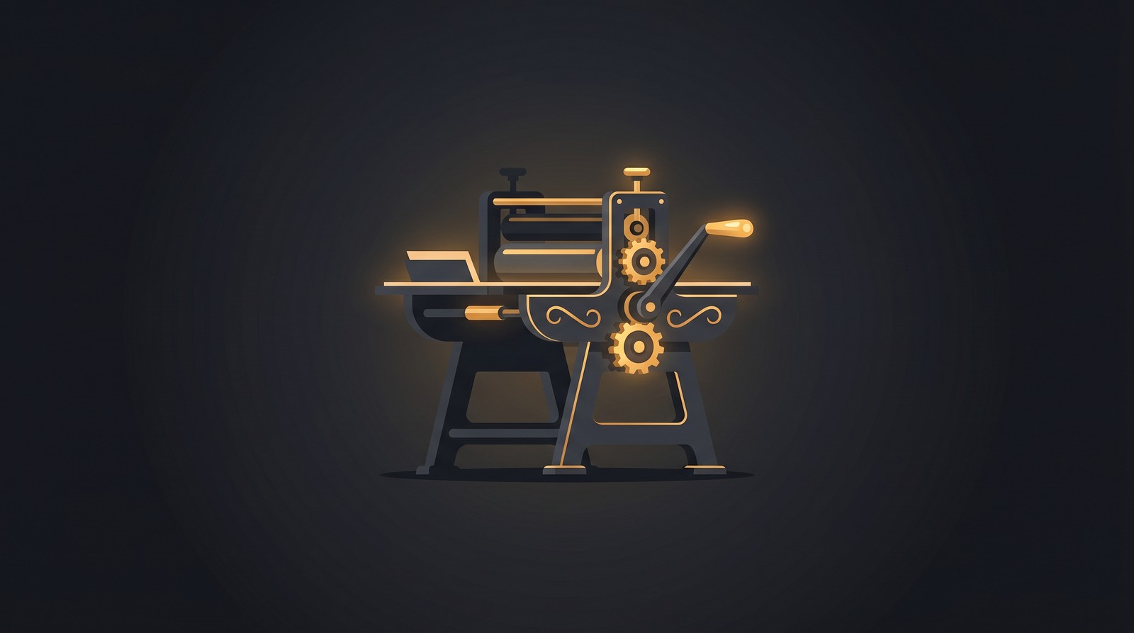 Custom t-shirt printing press illustration