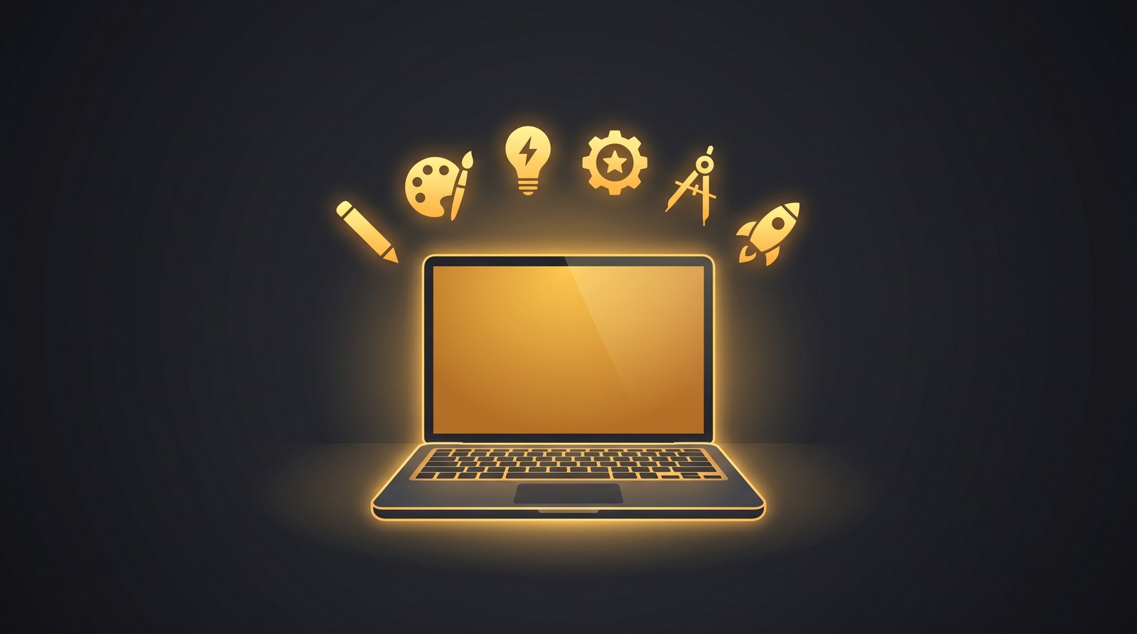 Digital product creation and selling workflow illustration