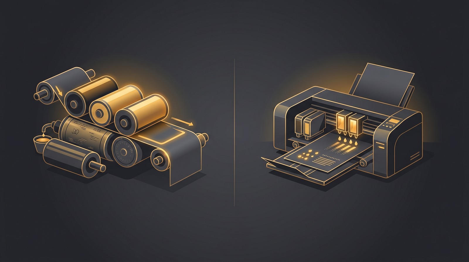 DTG vs DTF printing comparison illustration