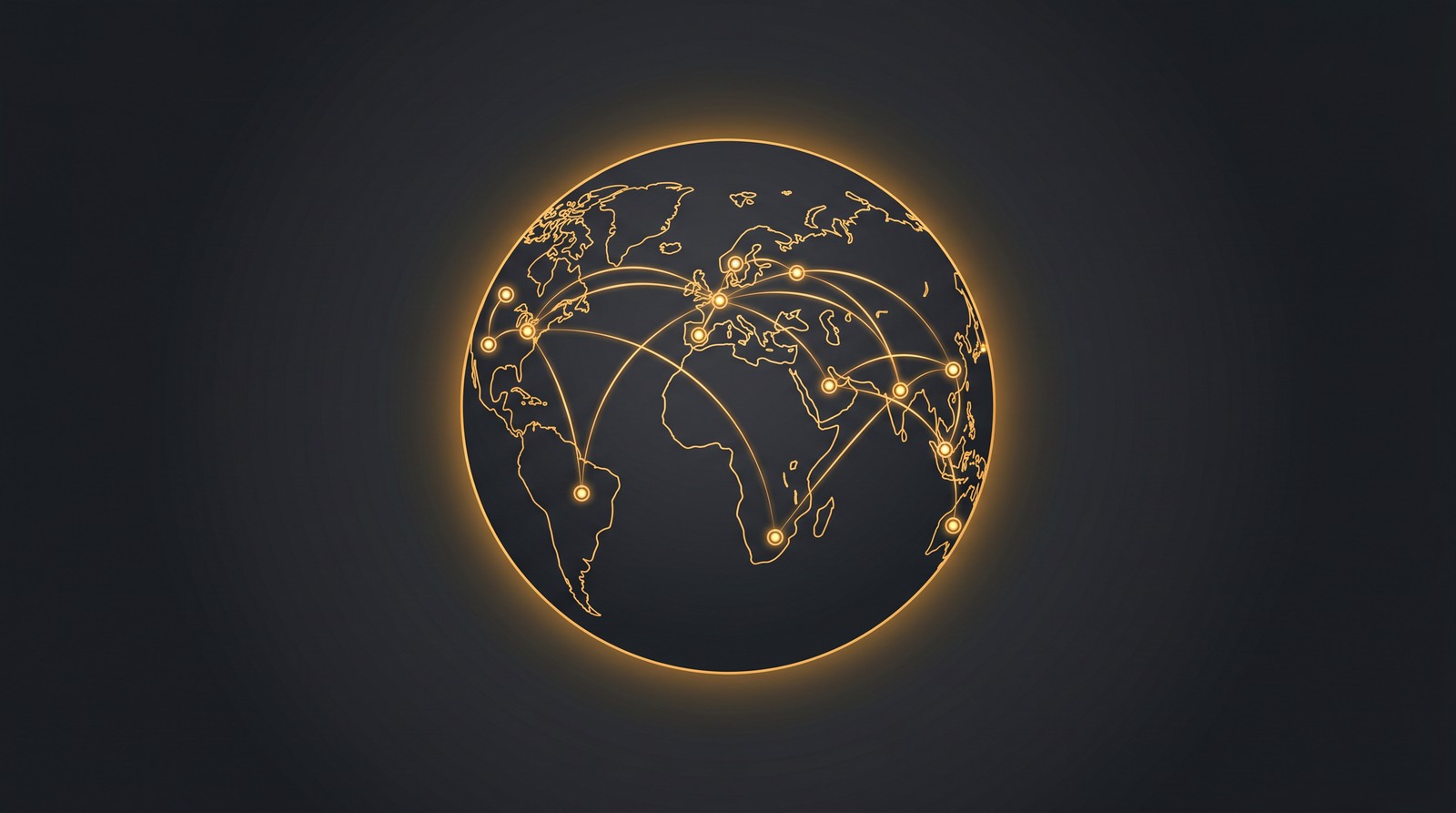 Multi-marketplace globe with connected nodes illustration