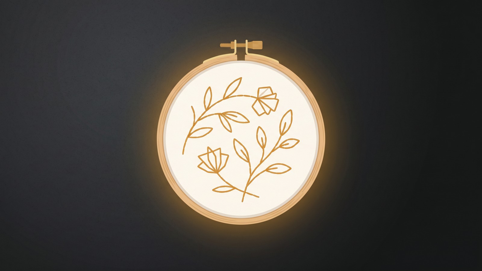 Embroidery hoop illustration representing the craft behind embroidered print on demand products