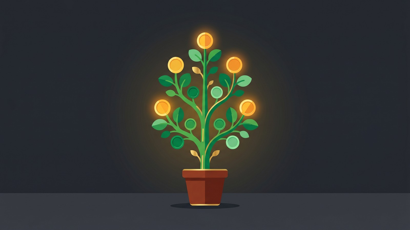 Money growth plant illustration representing growing print on demand income