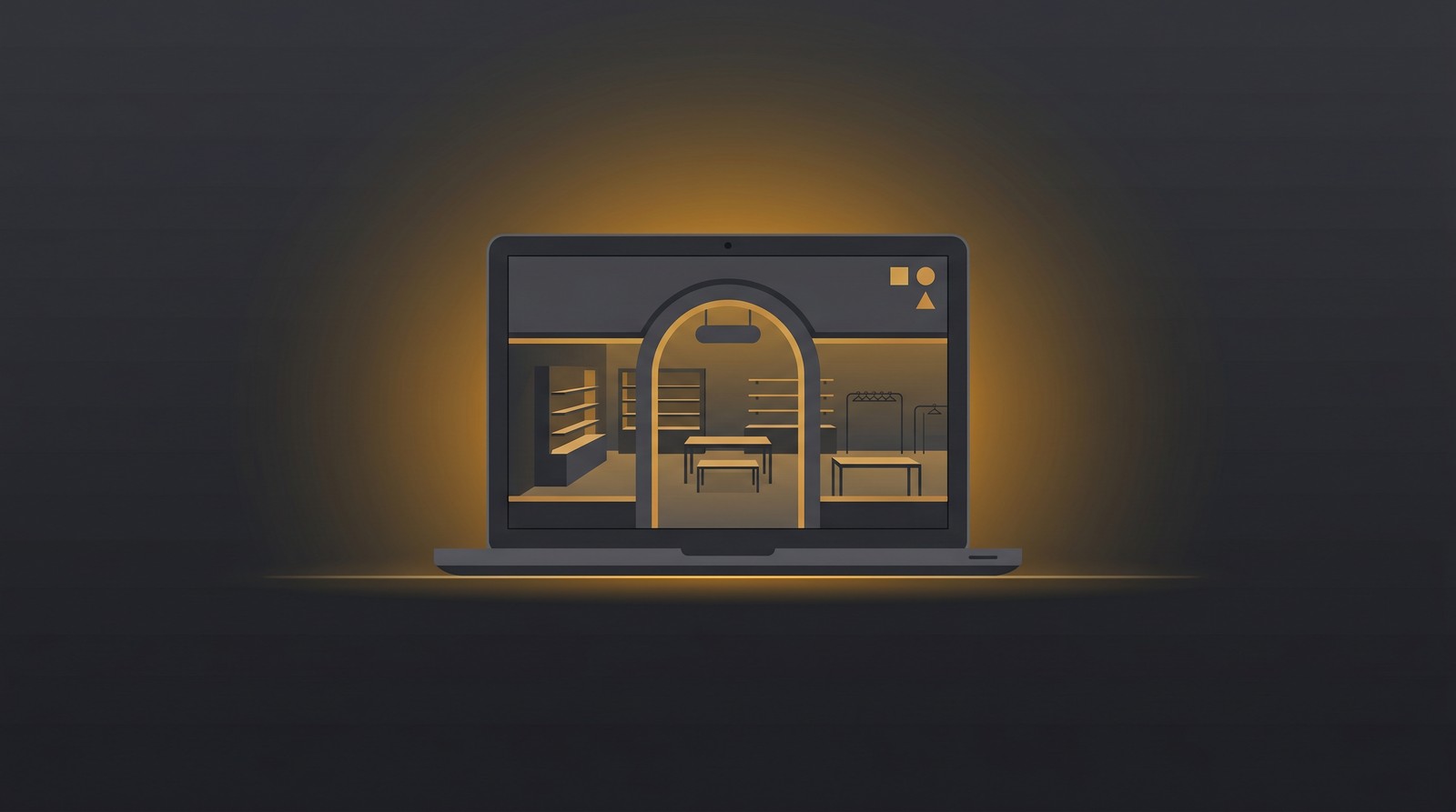 Online sticker marketplace storefront illustration
