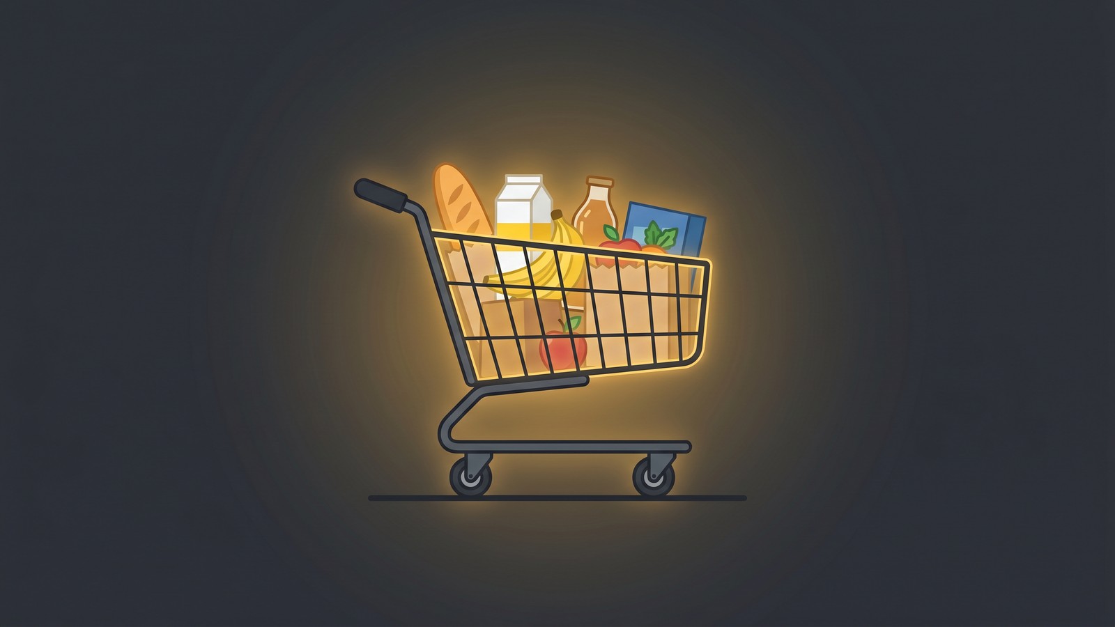 Shopping cart filled with custom merchandise products ready for online sale