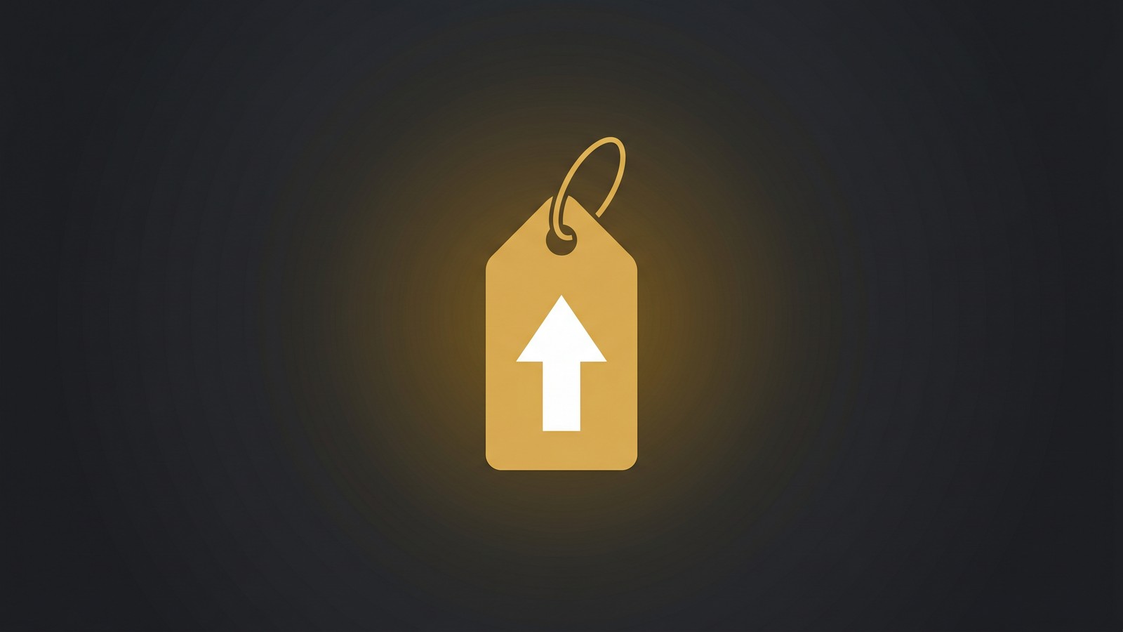 Price tag with upward arrow showing sticker pricing growth potential