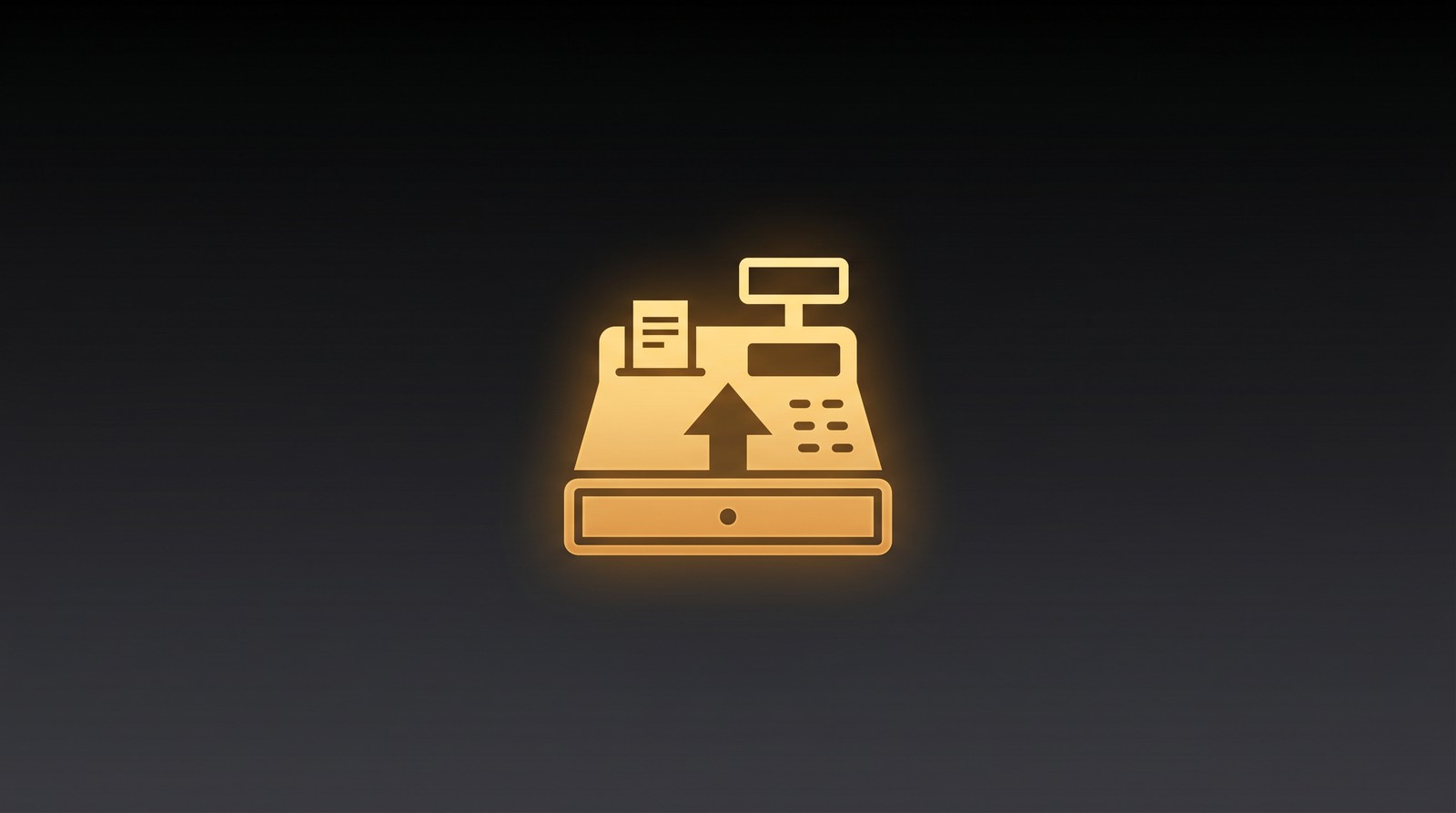 Cash register with upward growth arrow representing sticker business revenue and pricing strategy