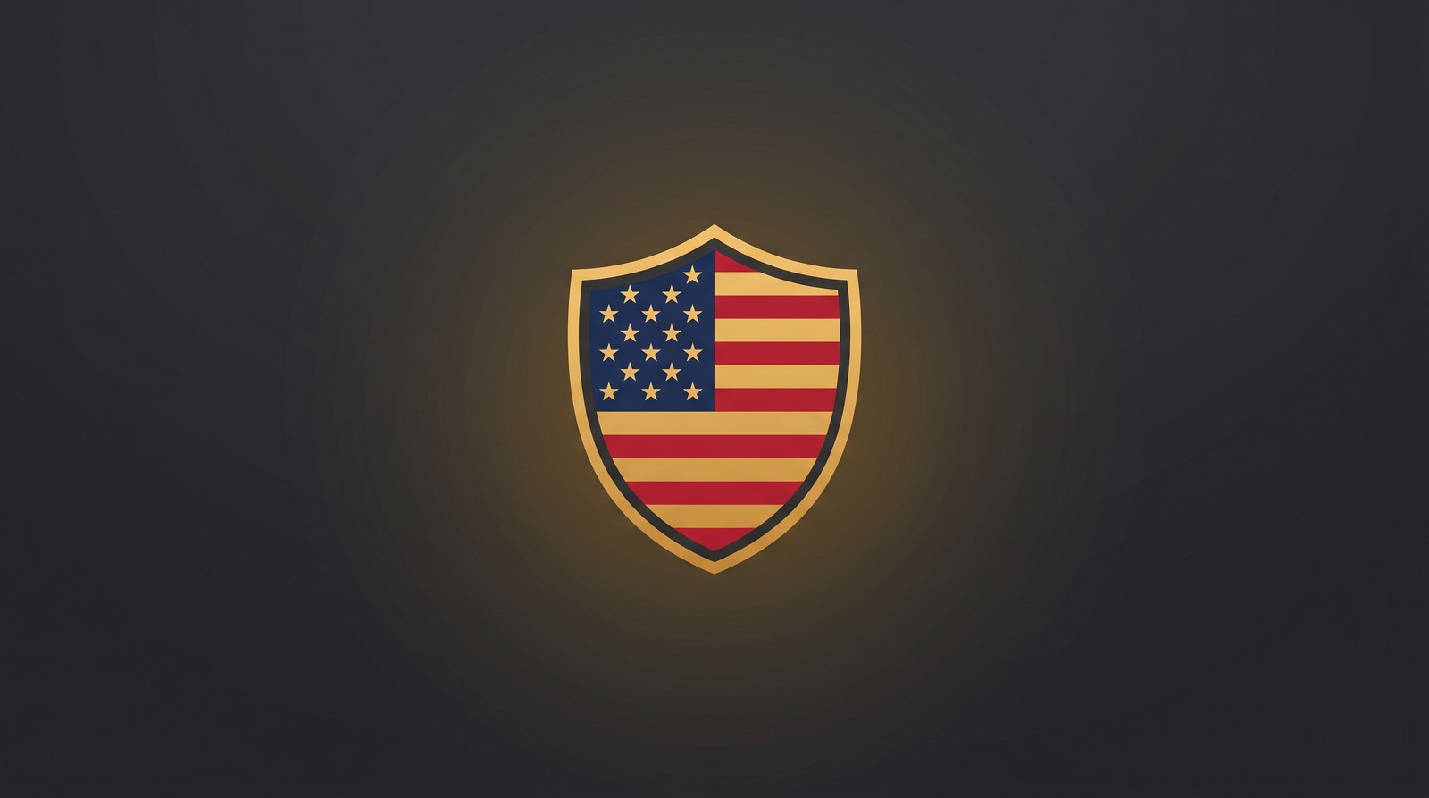 Patriotic design shield with American flag elements