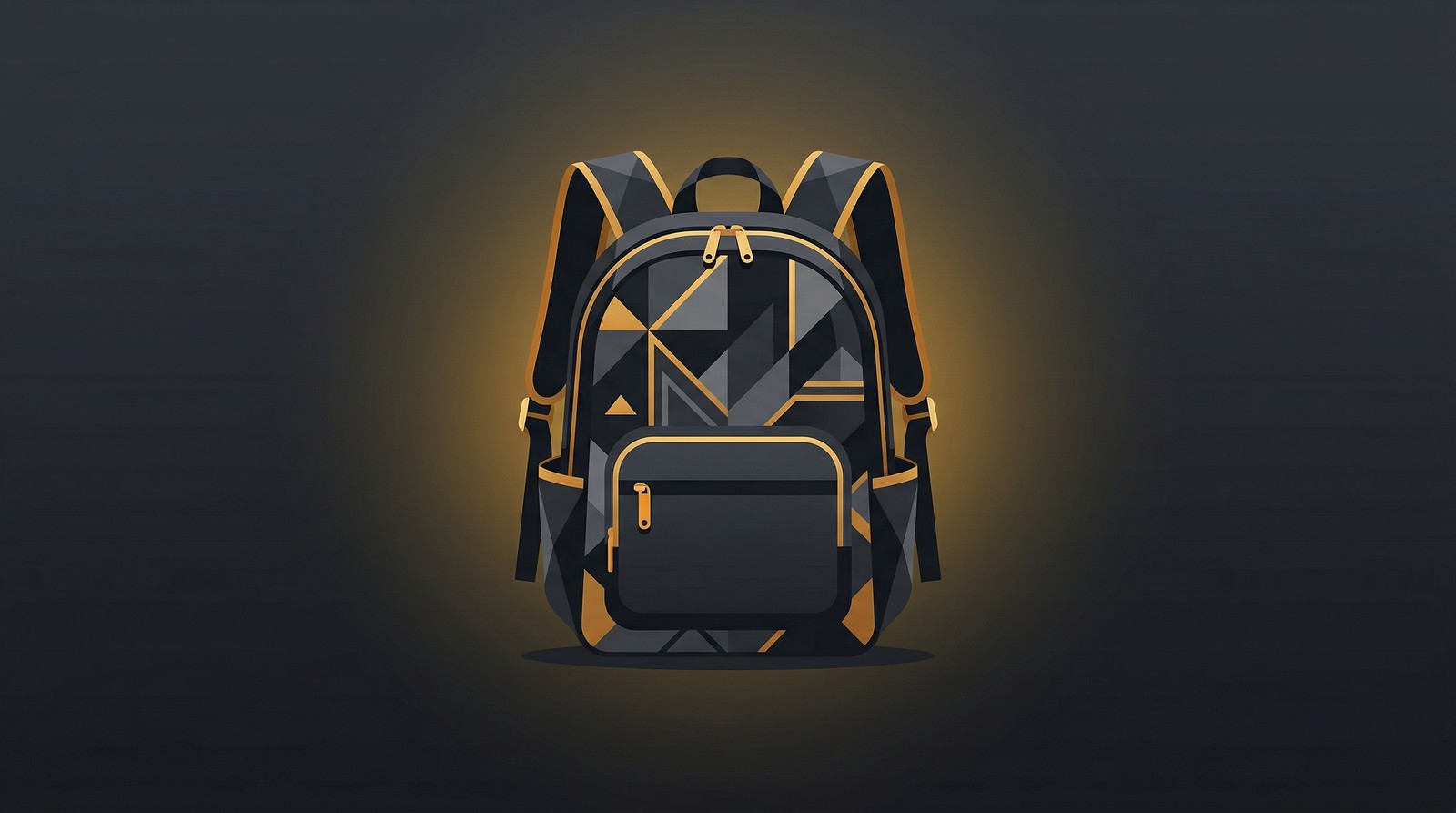 Print on demand backpack design examples with geometric and nature patterns