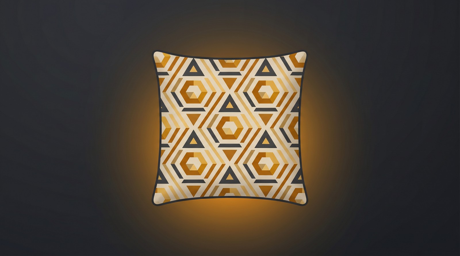 Print on demand pillow design layout with geometric patterns