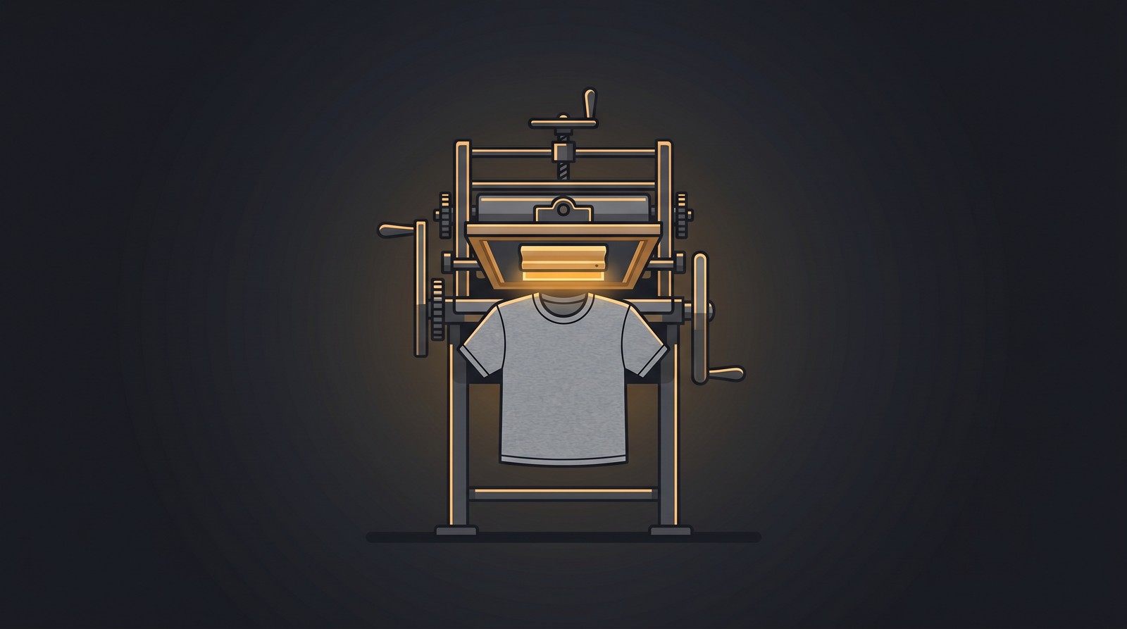 SPOD print on demand product printing process showing t-shirt production