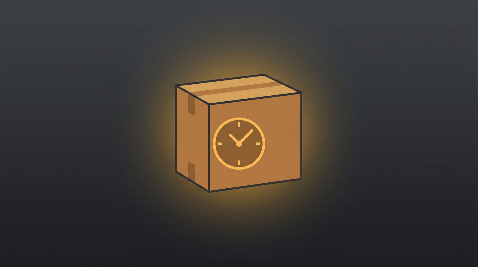 SPOD shipping and fulfillment speed illustration with package and clock