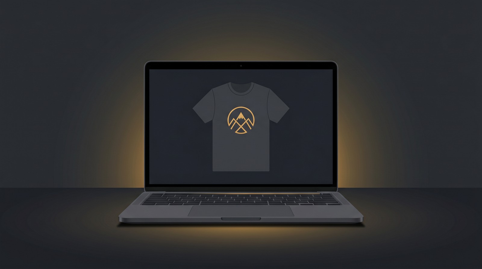 Laptop showing t-shirt design process for home business